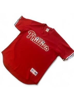 Vintage Majestic Made in USA Philadelphia Phillies Red Baseball Jersey – Size XL